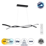 GLOBOSTAR® MORALES 61275 Μοντέρνο Κρεμαστό Φωτιστικό Οροφής LED 54W 5400lm 300° AC 220-240V IP20 Ρυθμιζόμενο Λευκό CCT με Χειριστήριο από 2700K έως 6000K Dimmable - Lumileds SMD Chip - Μαύρο Ματ - Μ90 x Π14 x Υ14cm - 3 Χρόνια Εγγύηση