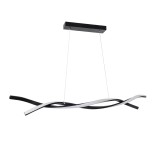 GLOBOSTAR® MORALES 61275 Μοντέρνο Κρεμαστό Φωτιστικό Οροφής LED 54W 5400lm 300° AC 220-240V IP20 Ρυθμιζόμενο Λευκό CCT με Χειριστήριο από 2700K έως 6000K Dimmable - Lumileds SMD Chip - Μαύρο Ματ - Μ90 x Π14 x Υ14cm - 3 Χρόνια Εγγύηση