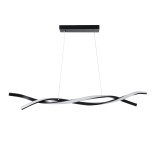 GLOBOSTAR® MORALES 61275 Μοντέρνο Κρεμαστό Φωτιστικό Οροφής LED 54W 5400lm 300° AC 220-240V IP20 Ρυθμιζόμενο Λευκό CCT με Χειριστήριο από 2700K έως 6000K Dimmable - Lumileds SMD Chip - Μαύρο Ματ - Μ90 x Π14 x Υ14cm - 3 Χρόνια Εγγύηση