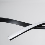 GLOBOSTAR® MORALES 61275 Μοντέρνο Κρεμαστό Φωτιστικό Οροφής LED 54W 5400lm 300° AC 220-240V IP20 Ρυθμιζόμενο Λευκό CCT με Χειριστήριο από 2700K έως 6000K Dimmable - Lumileds SMD Chip - Μαύρο Ματ - Μ90 x Π14 x Υ14cm - 3 Χρόνια Εγγύηση