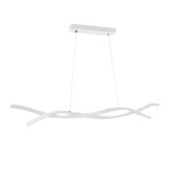 GLOBOSTAR® MORALES 61276 Μοντέρνο Κρεμαστό Φωτιστικό Οροφής LED 54W 5400lm 300° AC 220-240V IP20 Ρυθμιζόμενο Λευκό CCT με Χειριστήριο από 2700K έως 6000K Dimmable - Lumileds SMD Chip - Λευκό Ματ - Μ90 x Π14 x Υ14cm - 3 Χρόνια Εγγύηση