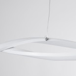 GLOBOSTAR® MORALES 61276 Μοντέρνο Κρεμαστό Φωτιστικό Οροφής LED 54W 5400lm 300° AC 220-240V IP20 Ρυθμιζόμενο Λευκό CCT με Χειριστήριο από 2700K έως 6000K Dimmable - Lumileds SMD Chip - Λευκό Ματ - Μ90 x Π14 x Υ14cm - 3 Χρόνια Εγγύηση
