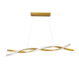 GLOBOSTAR® MORALES 61278 Μοντέρνο Κρεμαστό Φωτιστικό Οροφής LED 54W 5400lm 300° AC 220-240V IP20 Ρυθμιζόμενο Λευκό CCT με Χειριστήριο από 2700K έως 6000K Dimmable - Lumileds SMD Chip - Σατινέ Χρυσό Βούρτσας - Μ90 x Π14 x Υ14cm - 3 Χρόνια Εγγύηση