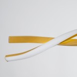 GLOBOSTAR® MORALES 61278 Μοντέρνο Κρεμαστό Φωτιστικό Οροφής LED 54W 5400lm 300° AC 220-240V IP20 Ρυθμιζόμενο Λευκό CCT με Χειριστήριο από 2700K έως 6000K Dimmable - Lumileds SMD Chip - Σατινέ Χρυσό Βούρτσας - Μ90 x Π14 x Υ14cm - 3 Χρόνια Εγγύηση
