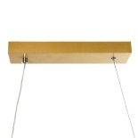 GLOBOSTAR® MORALES 61278 Μοντέρνο Κρεμαστό Φωτιστικό Οροφής LED 54W 5400lm 300° AC 220-240V IP20 Ρυθμιζόμενο Λευκό CCT με Χειριστήριο από 2700K έως 6000K Dimmable - Lumileds SMD Chip - Σατινέ Χρυσό Βούρτσας - Μ90 x Π14 x Υ14cm - 3 Χρόνια Εγγύηση