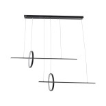 GloboStar® LINEARE 61290 Κρεμαστό Φωτιστικό Οροφής Design LED CCT 67W 7504lm 300° AC 220-240V - Εναλλαγή Φωτισμού μέσω Τηλεχειριστηρίου All In One Ψυχρό 6000k+Φυσικό 4500k+Θερμό 2700k Dimmable Μ130 x Π25 x Υ60cm - Μαύρο - 3 Years Warranty