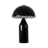 GloboStar® URANUS-S 61449 Μοντέρνο Επιτραπέζιο Φωτιστικό Πορτατίφ Δίφωτο 2 x E27 IP20 Μαύρο & Λευκό Μέταλλο - Μ25 x Π25 x Υ39cm