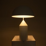 GLOBOSTAR® URANUS-L 61458 Μοντέρνο Επιτραπέζιο Φωτιστικό Πορτατίφ με Ντουί 2 x E27 AC 220-240V IP20 - Λευκό - Μ50 x Π50 x Υ77cm