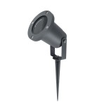 GloboStar® GARDELINI 61482 Καρφωτό Κινούμενο Φωτιστικό Σποτ Κήπου με Ντουί 1 x GU10 VDE Certified AC 220-240V Αδιάβροχο IP65 - Σώμα Αλουμινίου & Υψηλής Αντοχής Tempered Glass & Μ40cm VDE Καλώδιο Σύνδεσης - Φ10 x Υ30cm - Γκρι Ανθρακί - 5 Χρόνια Εγγύηση