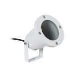 GloboStar® GARDELINI 61483 Καρφωτό Κινούμενο Φωτιστικό Σποτ Κήπου με Ντουί 1 x GU10 VDE Certified AC 220-240V Αδιάβροχο IP65 - Σώμα Αλουμινίου & Υψηλής Αντοχής Tempered Glass & Μ40cm VDE Καλώδιο Σύνδεσης - Φ10 x Υ30cm - Λευκό - 5 Χρόνια Εγγύηση