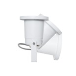 GloboStar® GARDELINI 61483 Καρφωτό Κινούμενο Φωτιστικό Σποτ Κήπου με Ντουί 1 x GU10 VDE Certified AC 220-240V Αδιάβροχο IP65 - Σώμα Αλουμινίου & Υψηλής Αντοχής Tempered Glass & Μ40cm VDE Καλώδιο Σύνδεσης - Φ10 x Υ30cm - Λευκό - 5 Χρόνια Εγγύηση