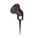 GloboStar® GARDELINI 61484 Καρφωτό Κινούμενο Φωτιστικό Σποτ Κήπου με Ντουί 1 x GU10 VDE Certified AC 220-240V Αδιάβροχο IP65 - Σώμα Αλουμινίου & Υψηλής Αντοχής Tempered Glass & Μ40cm VDE Καλώδιο Σύνδεσης - Φ10 x Υ30cm - Καφέ Εφέ Σκουριάς - 5 Χρόνια Εγγύησ