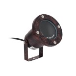 GloboStar® GARDELINI 61484 Καρφωτό Κινούμενο Φωτιστικό Σποτ Κήπου με Ντουί 1 x GU10 VDE Certified AC 220-240V Αδιάβροχο IP65 - Σώμα Αλουμινίου & Υψηλής Αντοχής Tempered Glass & Μ40cm VDE Καλώδιο Σύνδεσης - Φ10 x Υ30cm - Καφέ Εφέ Σκουριάς - 5 Χρόνια Εγγύησ