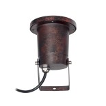 GloboStar® GARDELINI 61484 Καρφωτό Κινούμενο Φωτιστικό Σποτ Κήπου με Ντουί 1 x GU10 VDE Certified AC 220-240V Αδιάβροχο IP65 - Σώμα Αλουμινίου & Υψηλής Αντοχής Tempered Glass & Μ40cm VDE Καλώδιο Σύνδεσης - Φ10 x Υ30cm - Καφέ Εφέ Σκουριάς - 5 Χρόνια Εγγύησ