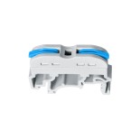 GloboStar® FAST-CONNECT 69903 Μονή Κλέμα Ράγας Ταχείας Σύνδεσης & Διακλάδωσης Καλωδίων για Ηλεκτρολογικούς Πίνακες - 1 x Είσοδος & 1 x Έξοδος με Συμβατή Διατομή Καλωδίων 0.2mm² έως 4mm² - 600V 32A Max - Μ4.5 x Π1 x Υ3.2cm - Γκρι & Μπλε - Πακέτο 10 Τεμαχίω