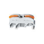 GloboStar® FAST-CONNECT 69904 Μονή Κλέμα Ράγας Ταχείας Σύνδεσης & Διακλάδωσης Καλωδίων για Ηλεκτρολογικούς Πίνακες - 1 x Είσοδος & 1 x Έξοδος με Συμβατή Διατομή Καλωδίων 0.2mm² έως 4mm² - 600V 32A Max - Μ4.5 x Π1 x Υ3.2cm - Γκρι & Πορτοκαλί - Πακέτο 10 Τε