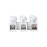 GloboStar® FAST-CONNECT 69906 Τριπλή Κλέμα Ταχείας Σύνδεσης & Διακλάδωσης Καλωδίων - 3 x Είσοδοι & 3 x Έξοδοι με Συμβατή Διατομή Καλωδίων 0.2mm² έως 1mm² - 250V 2A Max - Μ2 x Π2.7 x Υ1.9cm - Λευκό - Πακέτο 20 Τεμαχίων - 5 Years Warranty