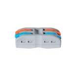 GloboStar® FAST-CONNECT 69911 Διπλή Κλέμα Ταχείας Σύνδεσης & Διακλάδωσης Καλωδίων - 2 x Είσοδοι & 2 x Έξοδοι με Συμβατή Διατομή Καλωδίων 0.08mm² έως 2.5mm² - 250V/4KV 32A Max - Μ2 x Π4 x Υ1.5cm - Γκρι με Πορτοκαλί & Μπλε - Πακέτο 5 Τεμαχίων - 5 Years Warr