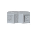 GloboStar® FAST-CONNECT 69912 Τριπλή Κλέμα Ταχείας Σύνδεσης & Διακλάδωσης Καλωδίων - 3 x Είσοδοι & 3 x Έξοδοι με Συμβατή Διατομή Καλωδίων 0.08mm² έως 2.5mm² - 250V/4KV 32A Max - Μ4 x Π4 x Υ1.5cm - Γκρι με Πορτοκαλί, Κίτρινο & Μπλε - Πακέτο 5 Τεμαχίων - 5 