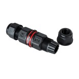 GloboStar® FAST-CONNECT 69919 Διπλός Ι Αδιάβροχος IP68 Σύνδεσμος Ταχείας Σύνδεσης & Διακλάδωσης Καλωδίων - 1 x Είσοδος & 1 x Έξοδος - Εσωτερική Διπλή Κλέμα με Συμβατή Διατομή Καλωδίων 2 x 0.5mm² έως 2 x 1.5mm² - 450V 16A Max - Φ2.5 x Υ9cm - Μαύρο - 5 Year