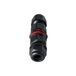 GloboStar® FAST-CONNECT 69919 Διπλός Ι Αδιάβροχος IP68 Σύνδεσμος Ταχείας Σύνδεσης & Διακλάδωσης Καλωδίων - 1 x Είσοδος & 1 x Έξοδος - Εσωτερική Διπλή Κλέμα με Συμβατή Διατομή Καλωδίων 2 x 0.5mm² έως 2 x 1.5mm² - 450V 16A Max - Φ2.5 x Υ9cm - Μαύρο - 5 Year