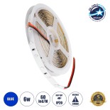 GloboStar® LILAC 70206 Ταινία LED 6W/m 480lm/m 120° DC 24V IP20 - 60 x SMD 2835 LED Chip/Μέτρο - Μ5000 x Π8 x Υ1mm - Ρολό 5 Μέτρων - Μπλε - 5 Χρόνια Εγγύηση