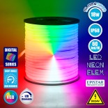 GloboStar® 70589 TUBE 360° Degree Neon Flex Epistar LED SMD 5050 1m 18W/m 60LED/m 1818lm/m 360° DC 24V Αδιάβροχη IP68 Digital Magic Addressable IC WS2811 RGB Dimmable