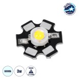 GloboStar® 73741 High Power Star LED - Υψηλής Ισχύος Star LED 3W DC 3.2V Ψυχρό Λευκό 6000K Φ2 x Υ0.6cm - 2 Χρόνια Εγγύηση