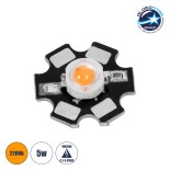 GloboStar® 73757 High Power Star LED - Υψηλής Ισχύος Star LED 5W DC 3.2V Ultra Θερμό Λευκό 2200K Φ2 x Υ0.6cm - 2 Χρόνια Εγγύηση
