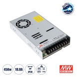 GLOBOSTAR® MEANWELL-LRS450-24 90787 Τροφοδοτικό/Μετασχηματιστής PELV 450W 18.8A DC 24V IP20 - AC 220-240V σε DC 24V / Ρυθμιζόμενo από DC 21.6V έως DC 28.8V - Μ22.5 x Π12.4 x Υ3.5cm - 3 Χρόνια Εγγύηση