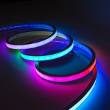 GloboStar® NEONIO 90754 Digital Pixel Addressable Neon Strip - Ψηφιακή Ταινία Neon Flex LED SMD 5050 14.4W/m 60LED/m 20PIXEL/m SPI/TTL Protocol IC SM16703P/WS2811/WS2812 864lm/m 90° DC 12V Αδιάβροχη IP67 Πολύχρωμη RGB - Λευκό Σώμα - Μ1000 x Π3 x Υ2cm - Συ