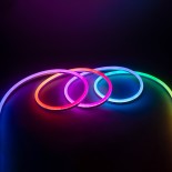 GloboStar® NEONIO 90755 Digital Pixel Addressable Neon Strip - Ψηφιακή Ταινία Neon Flex LED SMD 5050 14.4W/m 60LED/m 20PIXEL/m SPI/TTL Protocol IC SM16703P/WS2811/WS2812 864lm/m 180° DC 12V Αδιάβροχη IP67 Πολύχρωμη RGB - Λευκό Σώμα - Μ1000 x Π1 x Υ2.3cm -