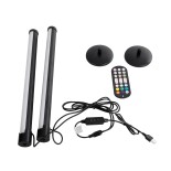 GloboStar® DIGICOLUMN 90760 Επιτραπέζιο Φωτιστικό Πορτατίφ LED 16W 1280lm 180° DC 5V IP20 RGB Dimmable Μαύρο Πλαστικό - Μ3 x Π3 x Υ45cm - ΣΕΤ 2 Τεμαχίων - 2 Χρόνια Εγγύηση