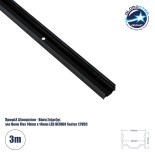 GloboStar® CON-NEONIO 90767-3M  Προφίλ Αλουμινίου 3 Μέτρων - Βάση Στήριξης για την NEONIO Digital Neon Flex LED 14.4W/m 12VDC με Π1.4 x Υ1.4cm - Μαύρο - Μ300 x Π1.6 x Υ1.1cm
