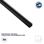 GloboStar® CON-NEONIO 90775-3M  Προφίλ Αλουμινίου 3 Μέτρων - Βάση Στήριξης για την NEONIO Digital Neon Flex LED 14.4W/m 12VDC με Π1 x Υ2.3cm - Μαύρο - Μ300 x Π1.2 x Υ1.3cm