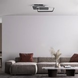 GLOBOSTAR® SQUARO 61231 Μοντέρνο Φωτιστικό Οροφής LED 75W 7500lm 360° AC 220-240V IP20 Ρυθμιζόμενο Λευκό CCT με Χειριστήριο από 2700K έως 6000K Dimmable - Lumileds SMD Chip - Μαύρο Ματ - Μ48.5 x Π51 x Υ9cm - 3 Χρόνια Εγγύηση