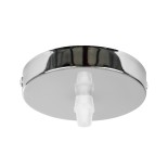 GloboStar® DIY 77502 Επιτοίχια Στρογγυλή Ροζέτα - Βάση Φωτιστικού - Φ10 x Υ2cm - Χρώμιο / Νίκελ - Μεταλλικό - 5 Χρόνια Εγγύηση