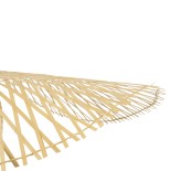 GloboStar® CINNABAR 01837 Boho Κρεμαστό Φωτιστικό Καμπάνα Μονόφωτο 1 x E27 IP20 Μπεζ Ξύλο - Μ75 x Π75 x Υ21cm