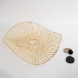 GloboStar® MELEMELE 01841 Boho Κρεμαστό Φωτιστικό Πλέγμα Μονόφωτο 1 x E27 IP20 Μπεζ Ξύλο - Μ75 x Π75 x Υ10cm