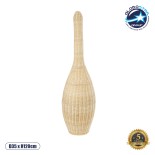 GloboStar® PARADIS  01844 Boho Επιδαπέδιο Φωτιστικό Μονόφωτο 1 x E27 AC220-240V IP20 - Φ35 x Υ120cm - Μπεζ Ξύλινο Πλέγμα - 5 Years Warranty