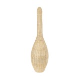 GloboStar® PARADIS  01844 Boho Επιδαπέδιο Φωτιστικό Μονόφωτο 1 x E27 AC220-240V IP20 - Φ35 x Υ120cm - Μπεζ Ξύλινο Πλέγμα - 5 Years Warranty