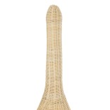 GloboStar® PARADIS  01844 Boho Επιδαπέδιο Φωτιστικό Μονόφωτο 1 x E27 AC220-240V IP20 - Φ35 x Υ120cm - Μπεζ Ξύλινο Πλέγμα - 5 Years Warranty