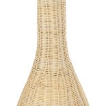 GloboStar® PARADIS  01844 Boho Επιδαπέδιο Φωτιστικό Μονόφωτο 1 x E27 AC220-240V IP20 - Φ35 x Υ120cm - Μπεζ Ξύλινο Πλέγμα - 5 Years Warranty
