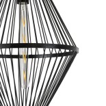 GloboStar® YOSHI 01929 Boho Κρεμαστό Φωτιστικό Φιγούρα Μονόφωτο 1 x E27 IP20 Μαύρο Ξύλο - Μ35 x Π35 x Υ60cm
