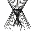 GloboStar® YOSHI 01929 Boho Κρεμαστό Φωτιστικό Φιγούρα Μονόφωτο 1 x E27 IP20 Μαύρο Ξύλο - Μ35 x Π35 x Υ60cm