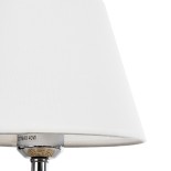 GloboStar® HASUMI 01957 Boho Επιτραπέζιο Φωτιστικό Πορτατίφ Μονόφωτο 1 x E27 AC220-240V IP20 - Φ19 x Υ30cm - Μπεζ Ξύλινο Ρατάν Πλέγμα με Λευκό Καπέλο