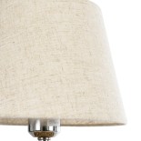 GloboStar® HOLOKAI 01960 Boho Επιτραπέζιο Φωτιστικό Πορτατίφ Μονόφωτο 1 x E27 IP20 Καφέ Raffia με Μπεζ Ύφασμα - Μ23 x Π23 x Υ40cm