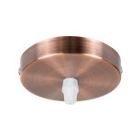 GloboStar® DIY 77504 Επιτοίχια Στρογγυλή Ροζέτα - Βάση Φωτιστικού - Φ10 x Υ2cm - Χάλκινο - Μεταλλικό - 5 Χρόνια Εγγύηση