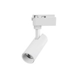 GloboStar® LUGANO 60801 Μονοφασικό Φωτιστικό Σποτ Ράγας LED 10W 1250lm 36° Acrylic HQ LENS AC 220-240V IP20 Φ4.5 x Υ19cm Φυσικό Λευκό 4500K -  EUROTRACK® System 1L+1N - Λευκό - Bridgelux Chip - TÜV Certified Driver - 5 Χρόνια Εγγύηση