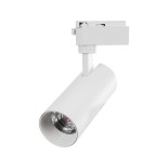 GloboStar® LUGANO 60807 Μονοφασικό Φωτιστικό Σποτ Ράγας LED 20W 2500lm 36° Acrylic HQ LENS AC 220-240V IP20 Φ6.5 x Υ22cm Φυσικό Λευκό 4500K -  EUROTRACK® System 1L+1N - Λευκό - Bridgelux Chip - TÜV Certified Driver - 5 Χρόνια Εγγύηση